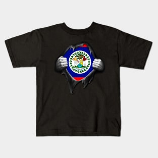 Belize Flag. Proud Belizean Kids T-Shirt